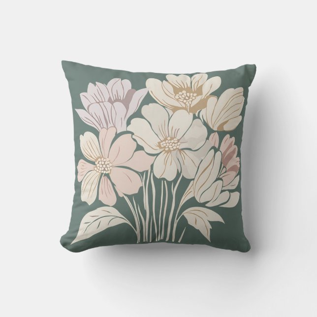 Lichte bloemen kussen (Voorkant)