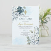 Lichte bloemendoop kaart (Staand voorkant)