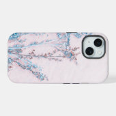 Lichte Bloemige Achtergrond iPhone 15 Case (Achterkant horizontaal)