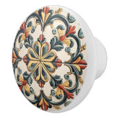 Lichte bloemige Tegel Keramische Knop (Rechts)