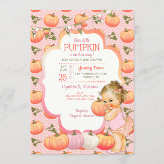 Lichte blonde Little Pumpkin babymeisje Shower Kaart