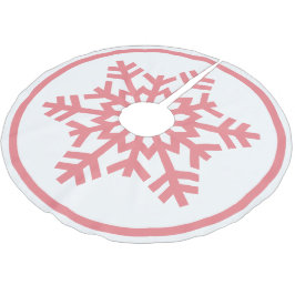 Lichte Blush Koraal Roze Sneeuwvlok Op Wit Kerstboom Rok
