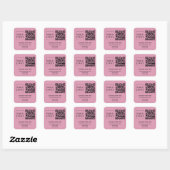 Lichte Blush QR Code Zakelijke Logo Website Vierkante Sticker (Vel)