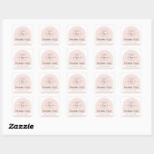 Lichte blush roze boog bedrijf dank u vierkante sticker (Vel)