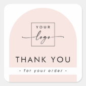 Lichte blush roze boog bedrijf dank u vierkante sticker (Voorkant)