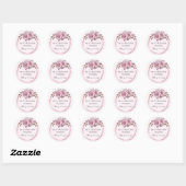 Lichte Blush Roze Gouden Bladsticker Ronde Sticker (Vel)