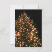 Lichte boom op zwarte kerstbruiloft RSVP Kaart (Achterkant)