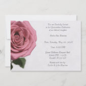 Lichte Bord Roze Rose Quinceañera Kaart (Voorkant)