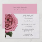 Lichte Bord Roze Rose Quinceañera Kaart (Voorkant / Achterkant)