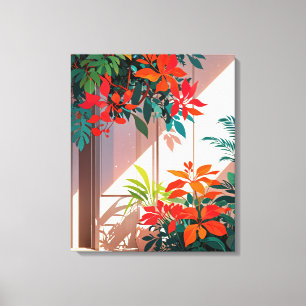 Lichte botanische tuin voor de deur canvas afdruk