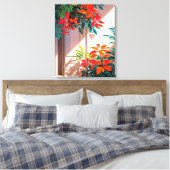 Lichte botanische tuin voor de deur canvas afdruk (Insitu (Slaapkamer))