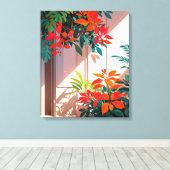 Lichte botanische tuin voor de deur canvas afdruk (Insitu (Houten vloer))