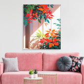 Lichte botanische tuin voor de deur canvas afdruk (Insitu (Woonkamer))