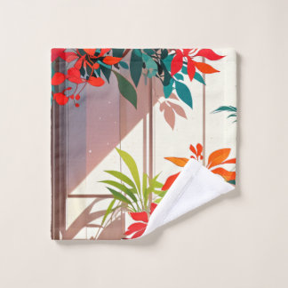 Lichte botanische tuin voor de deur washandje