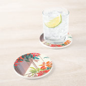 Lichte botanische tuin voor de deur zandsteen onderzetter (Zijkant)