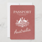 Lichte Bourgogne Australië Passport bruiloft Kaart (Achterkant)