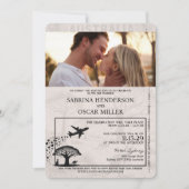 Lichte Bourgogne Australië Passport bruiloft Kaart (Voorkant)