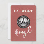 Lichte Bourgogne Brazilië Paspoort Huwelijksuitnod Kaart (Achterkant)