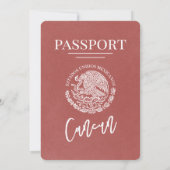 Lichte Bourgogne Cancun Passport bruiloft Kaart (Achterkant)