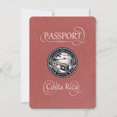 Lichte Bourgogne Costa Rica Paspoort Save The Date (Voorkant)