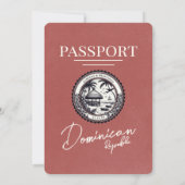 Lichte Bourgogne Dominicaanse Republiek Paspoort b Kaart (Achterkant)