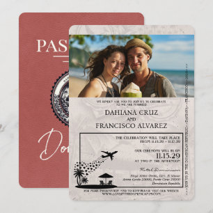 Lichte Bourgogne Dominicaanse Republiek Paspoort b Kaart