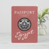 Lichte Bourgogne Egypte Paspoort Trouw Uitnodiging (Staand voorkant)