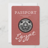 Lichte Bourgogne Egypte Paspoort Trouw Uitnodiging (Voorkant)