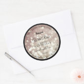 Lichte Bourgogne glitter Sparkle Stars Productlabe Ronde Sticker (Envelop)