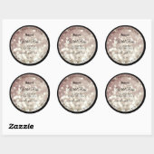 Lichte Bourgogne glitter Sparkle Stars Productlabe Ronde Sticker (Vel)