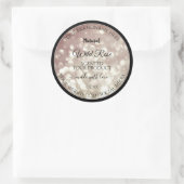 Lichte Bourgogne glitter Sparkle Stars Productlabe Ronde Sticker (Tas)