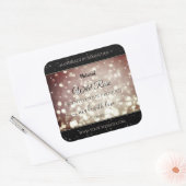 Lichte Bourgogne glitter Sparkle Stars Productlabe Vierkante Sticker (Envelop)