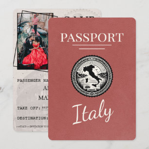 Lichte Bourgogne Italië Paspoort Save The Date