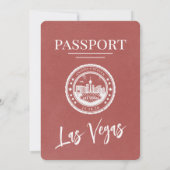 Lichte Bourgogne Las Vegas Passport bruiloft Kaart (Achterkant)