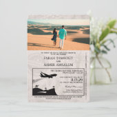 Lichte Bourgogne Marokko Passport bruiloft Kaart (Staand voorkant)