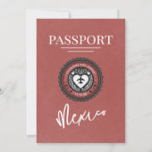 Lichte Bourgogne Mexico Passport bruiloft Kaart (Achterkant)