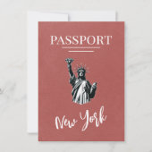 Lichte Bourgogne New York City Passport Save The Date (Voorkant)