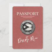 Lichte Bourgogne Puerto Rico Passport bruiloft Kaart (Achterkant)