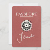 Lichte Bourgondië Florida Paspoort Save The Date (Voorkant)