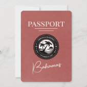 Lichte Bourgondische Bahamas Passport bruiloft Kaart (Achterkant)