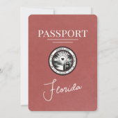 Lichte Bourgondische Florida Passport Uitnodiging  (Achterkant)