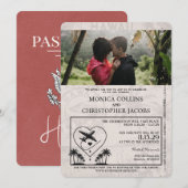 Lichte Bourgondische Hawaii Passport Huwelijksuitn Kaart (Voorkant / Achterkant)