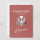 Lichte Bourgondische Hawaii Passport Huwelijksuitn Kaart (Achterkant)