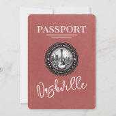 Lichte Bourgondische Nashville Passport bruiloft Kaart (Achterkant)