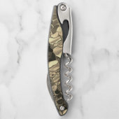 Lichte bronzen- of bruinbeige halve cirkels kurkentrekker (Achterkant)