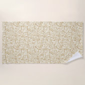 Lichte broun of houten dashes, bruin en wit. strandlaken (Voorkant)