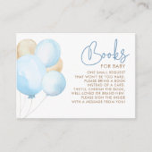 Lichte bruine en blauwe ballonnen Baby showers boe Informatiekaartje (Voorkant)