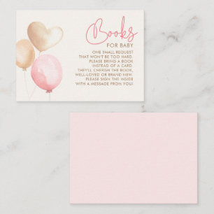 Lichte bruine en roze ballonnen Baby showers boeke Informatiekaartje