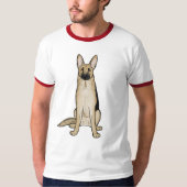Lichte bruine en zwarte Duitse herder hond | Pet A T-shirt (Voorkant)
