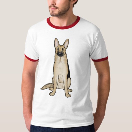 Lichte bruine en zwarte Duitse herder hond | Pet A T-shirt (Voorkant)